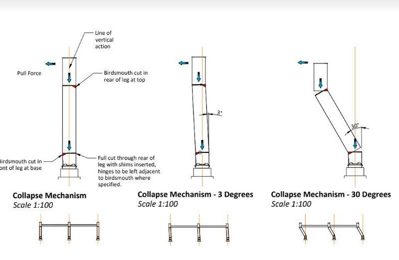 drawing of a pre-weakening collapse mechanism design